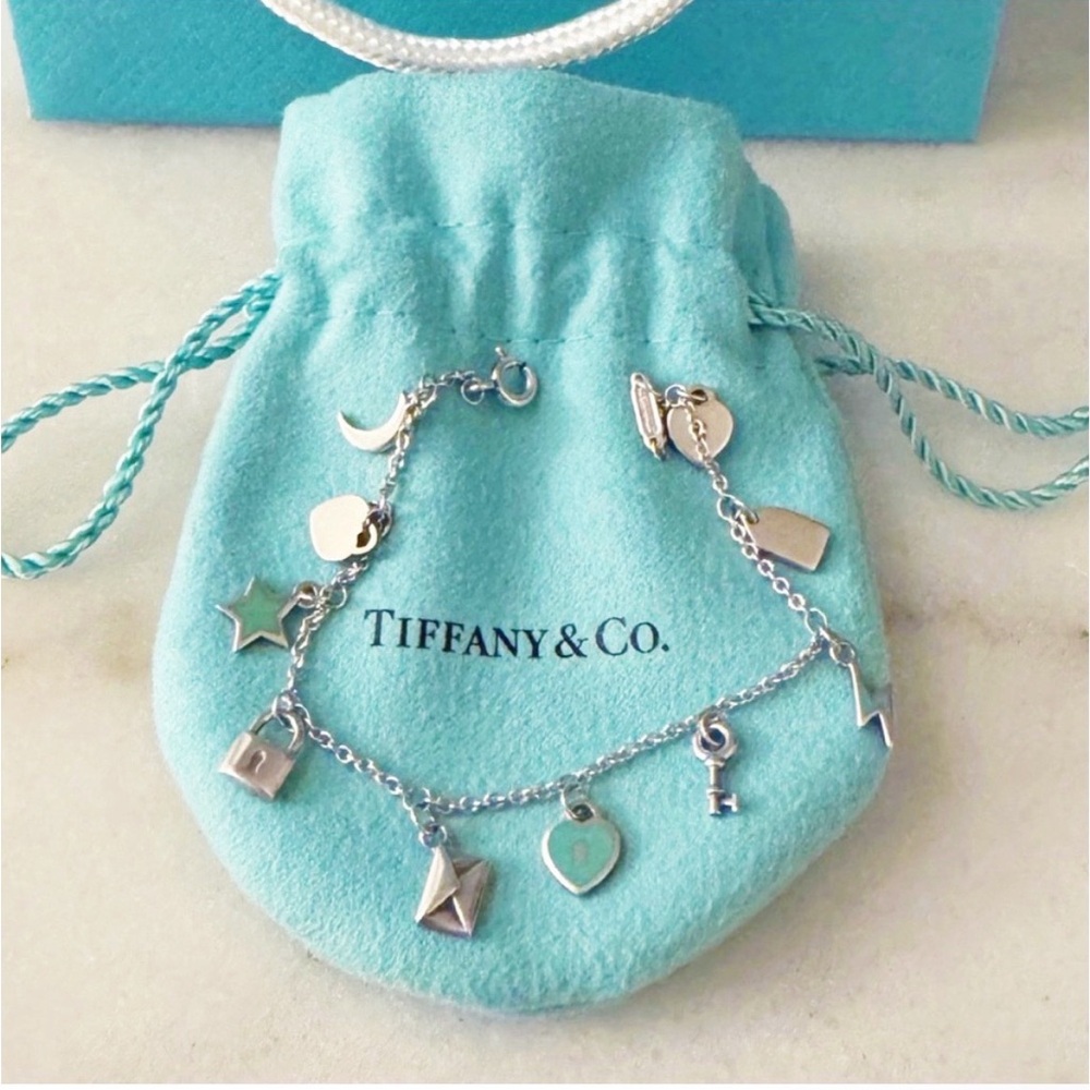 Authentic Tiffany & Co. RARE Mini Love Notes 925 Sterling Silver Charm Bracelet